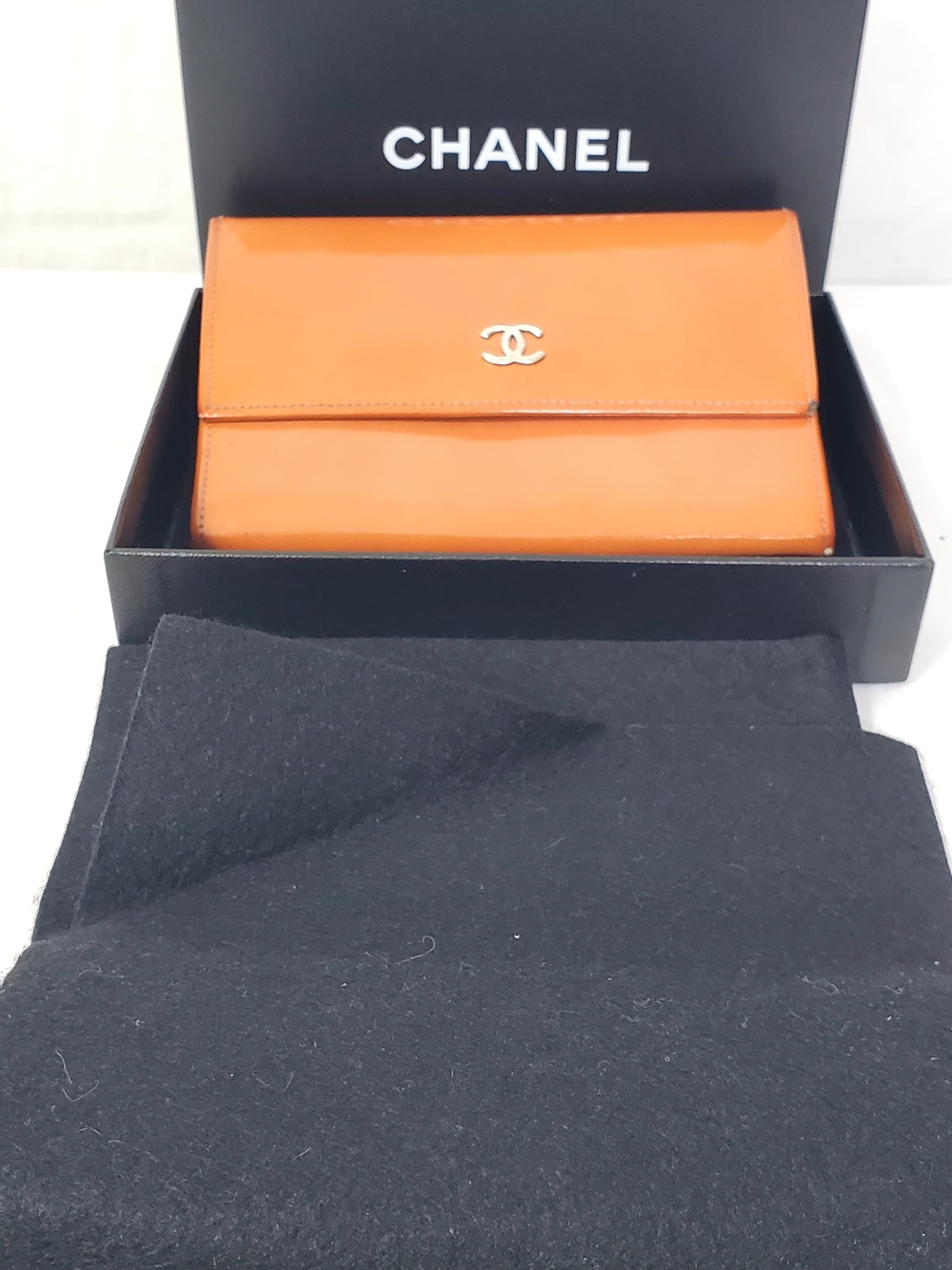 Chanel Orange Wallet with CC Logo